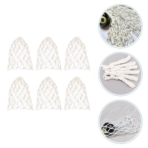Redes de algodón blanco para mesa de billar con 6 bolsillos rectos Holibanna 6