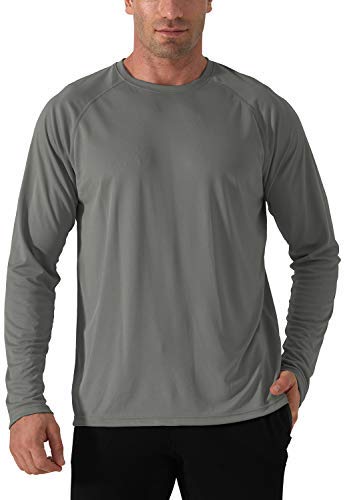 Homme T-Shirt à Manches Longues Protection Solaire Rashguard T-Shirt extérieur Anti-UV T-Shirt Décontractée Chemise Légère à Séchage Rapide pour Le...