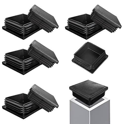 Image of 2 Inch Square Tubing Plastic Plugs End Cap Fence Post Pipe Cover Tube Chair Glide Insert Finishing Plug 10 Pieces