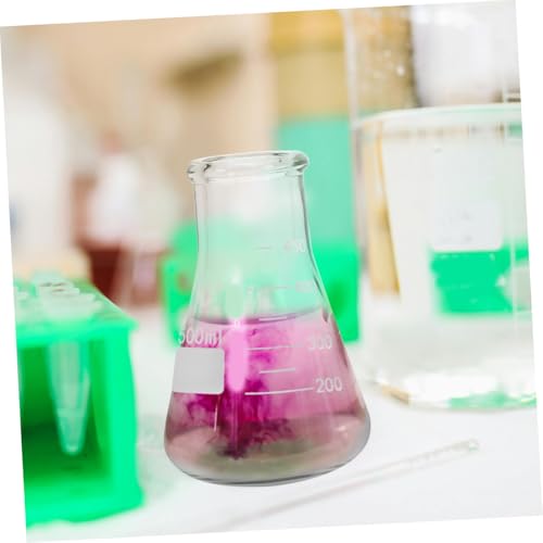 Juego de laboratorio de vidrio con matraz y probeta para biología 4