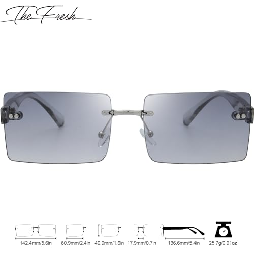 Image of The Fresh Minimalist Small Rectangular Sunglasses Clear Eyewear - Exquisite Packaging