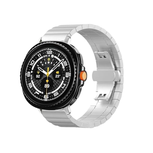 �ɓK������Samsung Galaxy Watch 8 44mm /40mm /Ultra 47mm/8 Classic�E�H�b�`�o���h�ɓK�����郁�^���X�e�����X�X�`�[���X�g���b�v(Silver,For Galaxy Ultra 2)