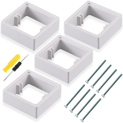 Acmerota Lichtschalter-Rahmen 30 mm, Einzelsteckdose, Abstandhalter, Einzel-Lichtschalter-Abdeckplatten, 1-fach-Steckdosenrahmen quadratischer Abstandhalter zur Erhöhung der Kastenhöhe (4er-Pack),