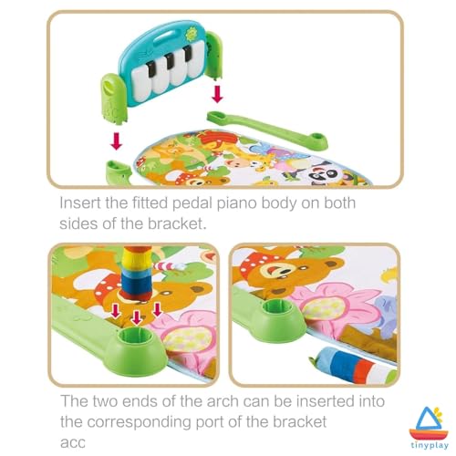 Image of Baby Play Gym for Babies (0-12 Months) | Model KK0639 | Soft Play Mat with Hanging Toys, Musical Piano Keyboard & Tummy Time Support | Activity Play Gym for Newborns & Infants (Multicolor)