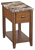 Signature Design by Ashley Breegin New Traditional Chair Side End Table, Brown with Faux Marble Top