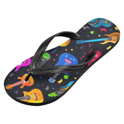 Color Guitar Beach Summer Casual Flip Flop Sandals Non-Slip Quick Dry for Women Men 214B2623