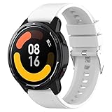 FTRONGRT 22mm Bracelet pour montre TicWatch E2, Silicone Bracelet, Sangle de Remplacement pour TicWatch E2.Boucle en Argent Blanc FTRONGRT 22mm Bracelet pour montre TicWatch E2, Silicone Bracelet, Sangle de Remplacement pour TicWatch E2.Boucle en Argent Blanc