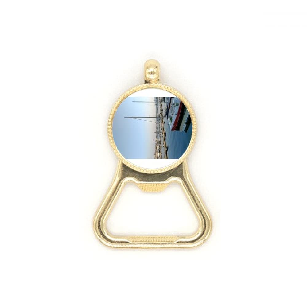 Porte-clés décapsuleur Wharf photo de bateau cadeau pour marin