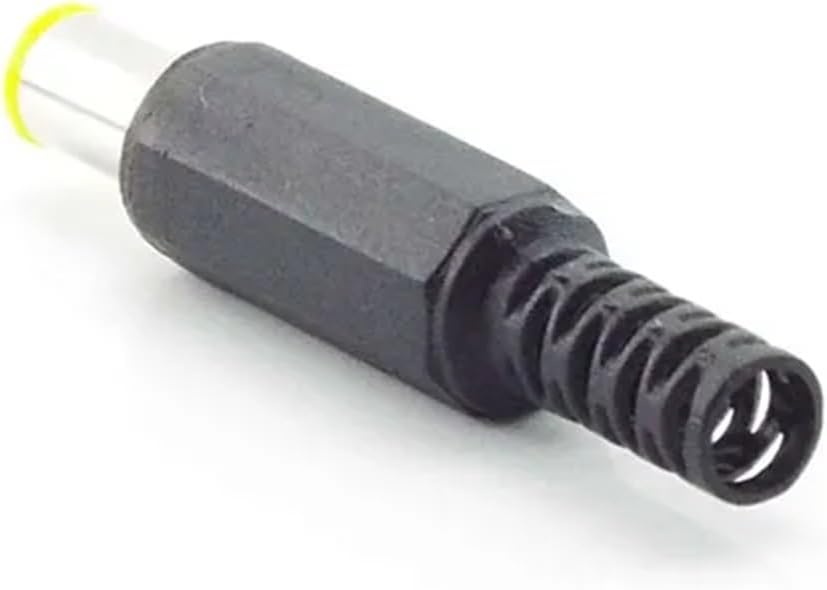 6.5mm x 4.4mm DC Male Power Connector Jack Adapter with 1.3mm Pin Connector Yellow Head 6.5 4.4 Male Welding Audio(10pcs)