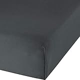 im Uni Design Erwin Müller Bettlaken Halbleinen dunkelgrau Größe 150x250 cm