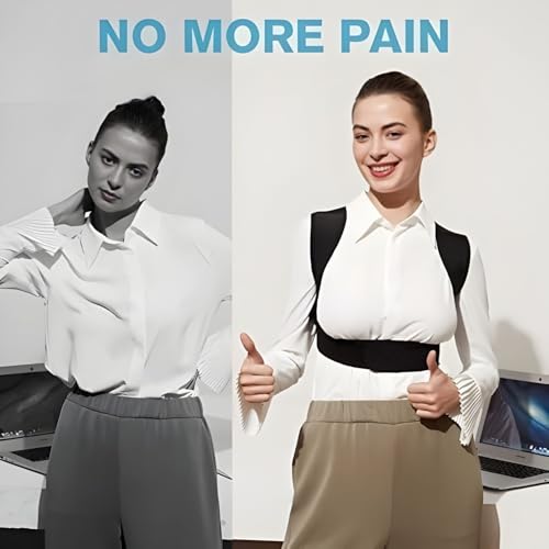 Image of Posture Corrector for Men & Women - Adjustable Upper Back & Shoulder Support Belt for Pain Relief, Slouching Correction, Desk Job & Daily Posture Training