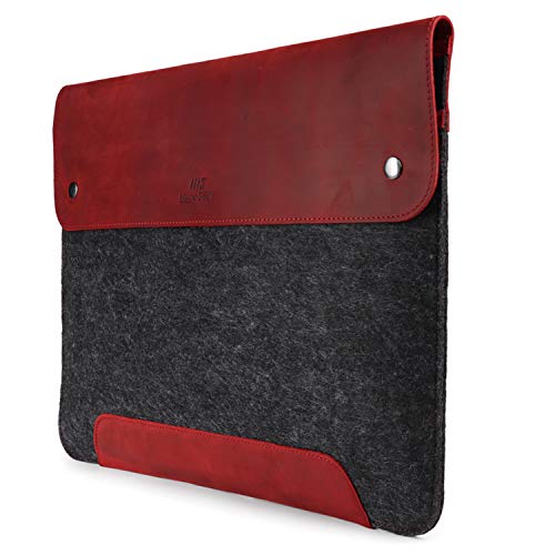 Preisvergleich Produktbild MegaGear MacBook Tasche aus Echtleder und Fleece 13.3 Zoll - Rot