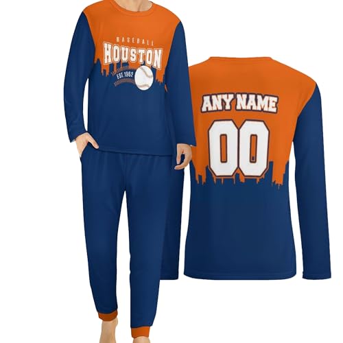 Custom Pajama Set Personalized Name Number Long Sleeve Sleepwear Set Gifts for Fans