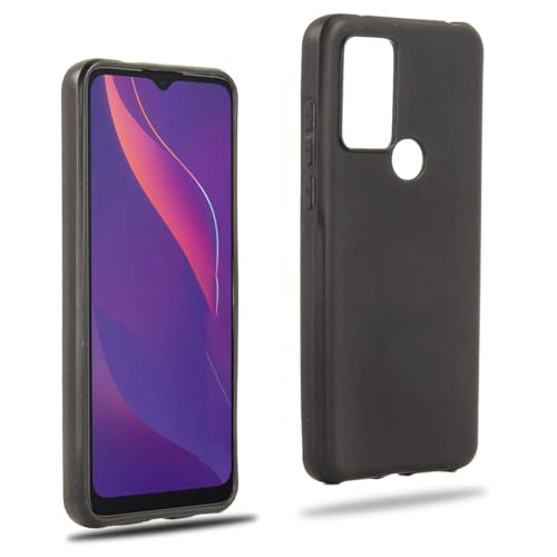 REY Funda Carcasa para TCL 306-305 - 30E - 30 SE, Anti-Deslizante Negra, Elegante y Ligera, TPU Flexible Premium