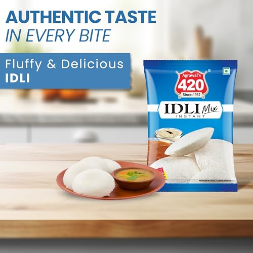 Image of Agrawal's 420 Instant Idli Mix Soft & Fluffy South Indian Breakfast | Quick & Easy No Fermentation With Healthy Features | Fresh & Pure Vegetarian Recipe, Pack of 1, 2KG