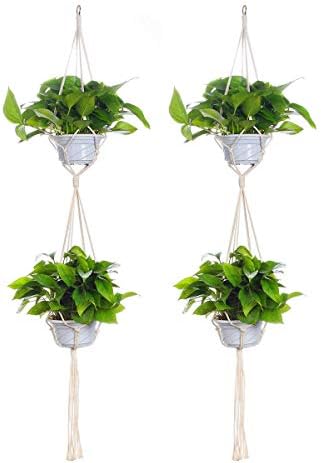 Double Plant Hanger for Indoor/Outdoor Decorations Plant Holder Flower Pot Hangers for Hanging Baskets (2 Pack)