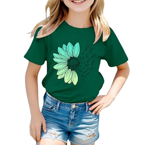 Kids Girls Tops Dandelion Graphic T-Shirts Short Sleeve Funny Inspirational Flower Tee Summer Casual Tops3