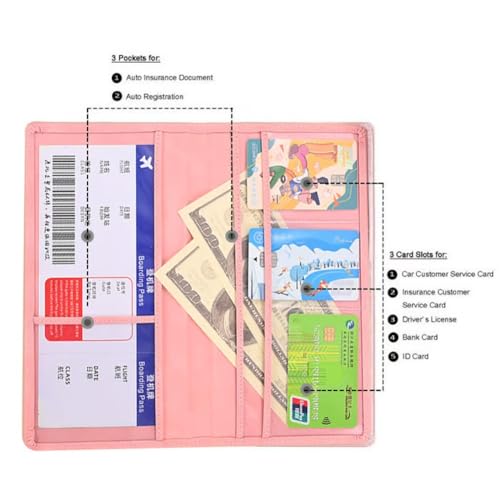 Stereover/Sakesfor Car Registration & Insurance Card Holder, Leather License and Registration Holder for Car, Vehicle Holders with Great Size for Auto License Document Truck Motorcycle4