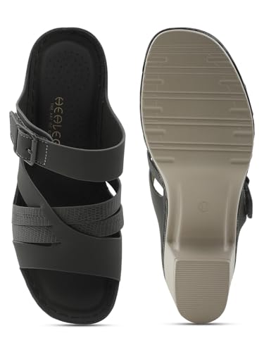 Image of Liberty Healers ZQ-FD-53 Casual Block Heel Sandal for Women With PVC Sole | Comfortable and Cushioned Footbed | Durable, Lightweight and Summer Footwear for Outdoor | Ideal for Everyday Wear