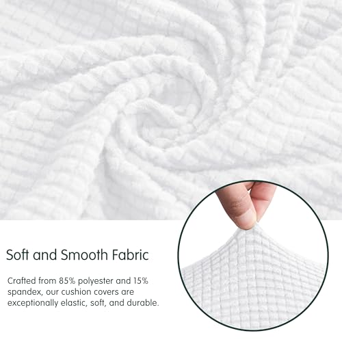Image of CHUN YI 2Piece Stretch Couch Cushion Covers, Sofa Seat Slipcovers for Pets, Suitable for Armchair Loveseat Sofa with Spandex Jacquard Washable Fabric (2Piece,White)