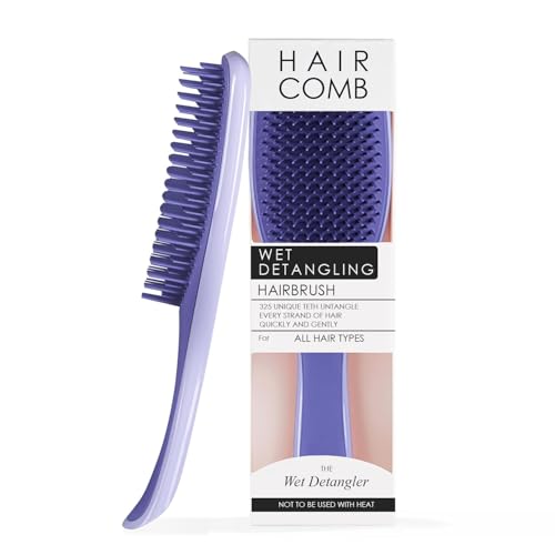 Image of Lyrovo Ultimate Hair Brush Comb for Women for Wet & Dry Hair Eliminates Knots & Reduces Breakage for All Hair Types (Lilac Purple)