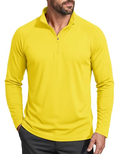Image of MAGCOMSEN Men's Quarter Zip Pullover Long Sleeve Sweatshirts Fleece Lined Golf Pullover Thermal Gym Workout Tops