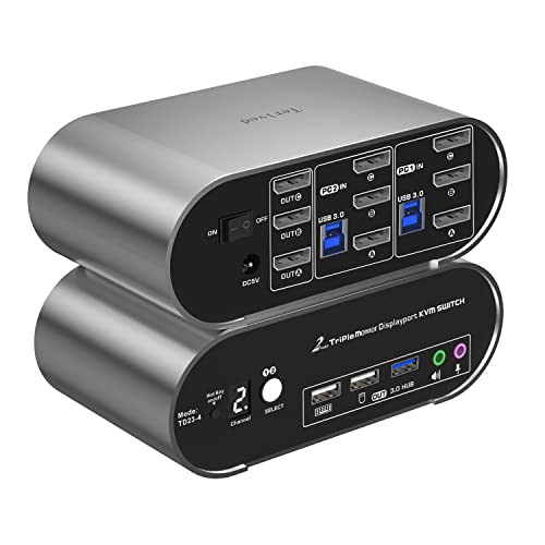 Commutateur KVM triple moniteur fluidité 2K 240Hz et commutation audio par raccourci