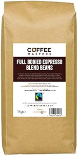 Coffee Masters Full Bodied Espresso Coffee Beans 1kg - Medium Dark Roast Arabica Espresso Beans Blend Perfect for Espresso Machines - Fairtrade Certified