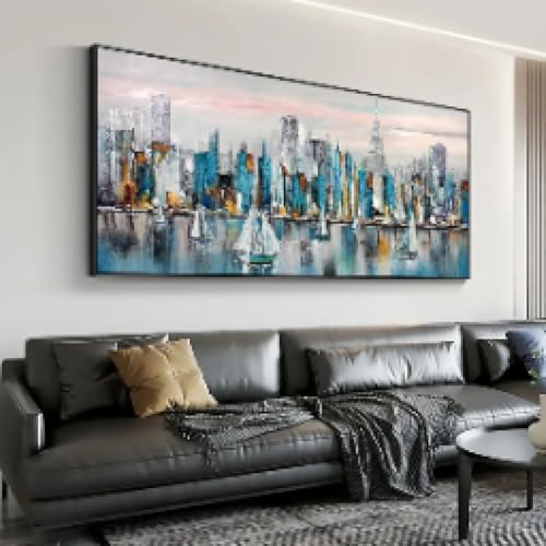 Paysage de voilier sur grande toile design pour décoration de salon