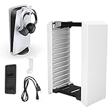 Todo en uno: soporte multifuncional, puede mostrar y almacenar todos los accesorios de su consola de juegos, compatible con la consola PS 5.
