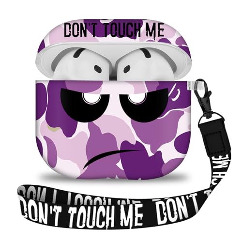 Image of for Apple Airpods 4th Generation Case Cover(2024),Don't Touch Me for Airpods 4 Cover with Keychain /Lanyard Soft Cute Shockproof Covers for Women Men Compatible AirPod 4 Case,Purple