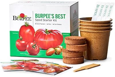 Tomato Plant Starter Kit Secrets: What You Need to Grow Thriving Plants 6 Burpee Best Starter Kit, SuperSauce, Fourth of July, Shimmer & Steakhouse, 4 Tomato Seed Packets, 4 Pots, 4 Coir Pellets & 4 Plant Markers