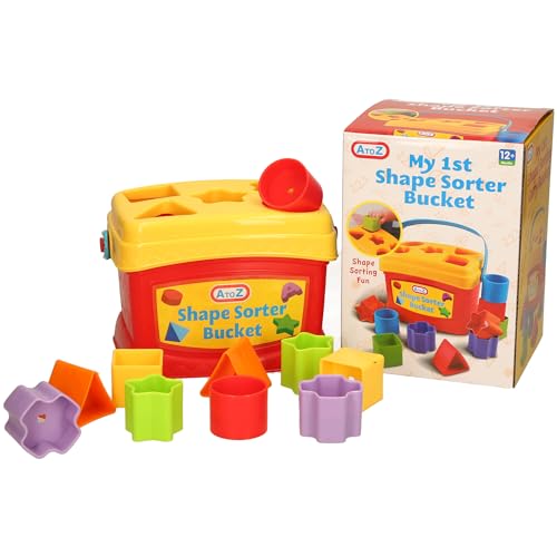 Atoz My 1st Shape Sorter Bucket Educational Toy with Colourful Blocks Ages 12+ Months