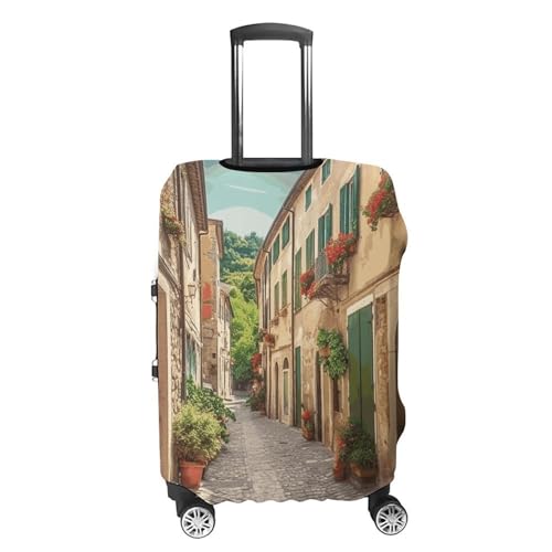 Italy Street Luggage Cover, Elastic Luggage Protector Fits 19-32in Suitcases, Washable & Anti-Scratch Suitcase Cover for Men Women M4