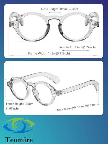 Image of Round Black Glasses for Men Women Thick Circle Blue Light Glasses Hippie Costume Eyewear