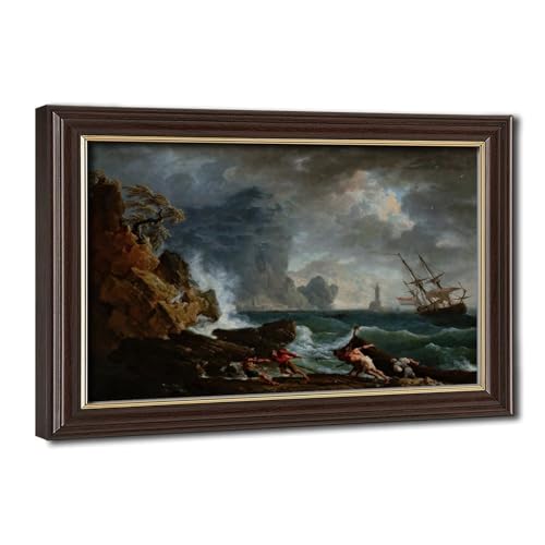 Toile tendue Vernet port italien impression giclee decoration salon