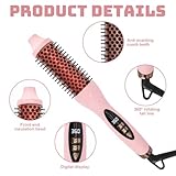 PORUPAEL Thermal Brush - Heated Hot Brush for Hair Styling, Blowout Curling Styler with 10 Temperature Settings LCD Display, Dual Voltage 110V-240V, Fast Heat-Up Auto Shut-Off, Includes Comb and Clips - Image 3