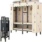 【Armoire portable robuste】 L'armoire sur pied est équipée d'un tissu non tissé de bonne qualité et d'une fermeture éclair de haute qualité, fabriquée à partir de tubes en acier robustes sélectionnés. L'armoire portable a un cadre en métal stable, pas facile à plier, capable de supporter un poids plus lourd et peut être utilisée pendant de nombreuses années, pour répondre à vos besoins de stockage à long terme.