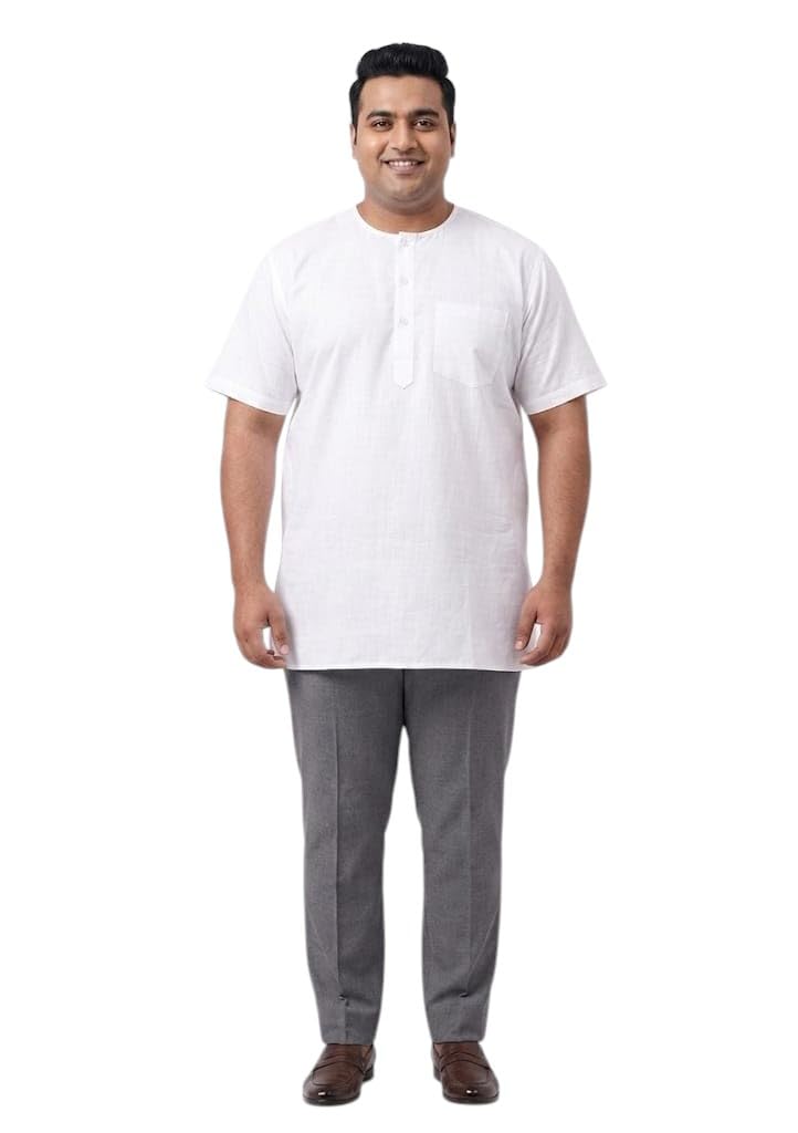 nari company Men's Cotton Halfsleeve Short Kurta for Summer | Summer Mens BANDI White| Size 38-40-42-44-46-48-50-picture-47