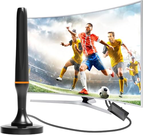 DVB-T2 Antenne Mit Verstärker | Innenantenne Für 4K HD Fernsehen | 5m Kabel