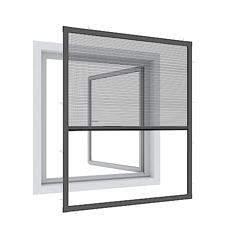 Windhager Expert Pleated Insect Screen 100 x 120 cm Anthracite 03243