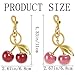 Heogacinlia 2 PCS Glitter Cherry Bag Charm Keychains Cute Key Chains Fashion Cherries Bag Accessory for Women Girls Purse Bag Backpack Handbags Key Decorate Accessories (Red, Pink