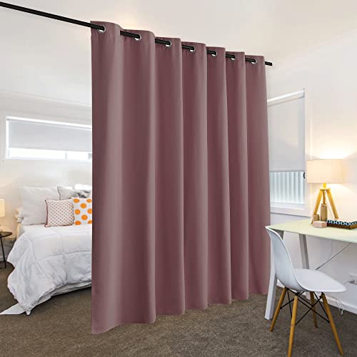 Image of RYB HOME Privacy Room Divider Curtains for Office Bedroom Separation Sound Proof Blanket for Doorway Patio Sliding Glass Door Large Window Curtains Insulating Blackout, W 120 x L 96, Wild Rose