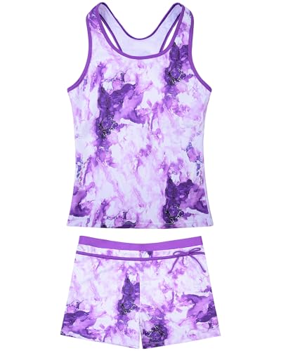 Image of JerrisApparel Little Girls' Summer Two Piece Boyshort Tankini Kids Swimsuit