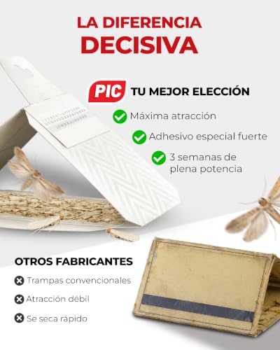 Miniatura 6 de Pic Trampa Para Polillas De La Ropa - Remedio Contra Las Polillas De La Ropa, Adecuado Para La Protección De Toda La Ropa En El Armario