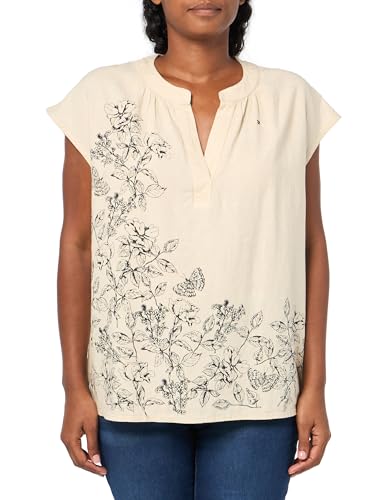 Tommy Hilfiger Women's Linen Blend Pullover Bandcollar Shirt