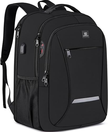 Mochila Unisex para Adultos y Adolescentes   Mochila Escolar con Puerto USB de Carga para Portátil 17,3 Pulgadas   Ideal para Trabajo, Universidad, Viajes   Negro