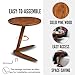 GENESIS WOODESIGN C-Shaped Handmade End Table, Side Table for Couches, Sofa Tables Slide Under Couch for Living Room, Over Couch TV Tray Table for Small Spaces (Large, Chestnut)