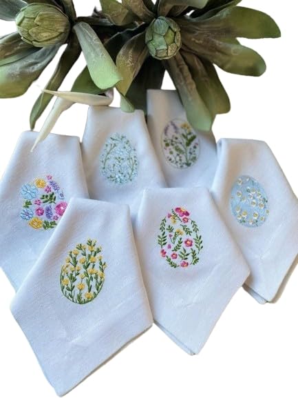 Shree adodhya women hankerchief with elegant flower embroidery, white colour and cotton handkerchief. set of 6.-image-19