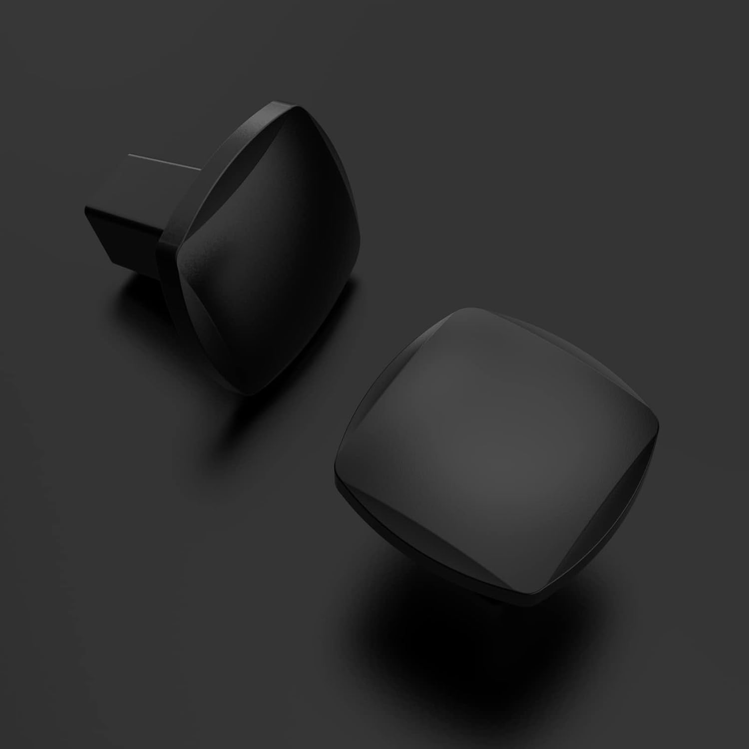 Asidrama 30 Pack Matte Black Cabinet Knobs Kitchen Drawer Knobs Cabinet Pulls Black Cabinet Hardware Square Knobs for Dresser